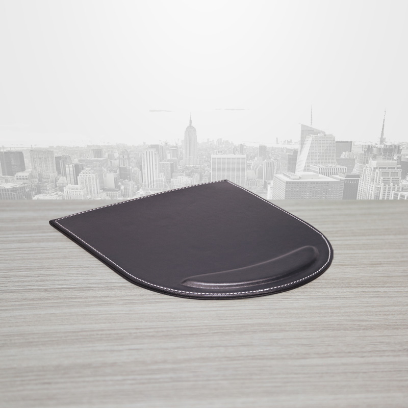 PITEBO Mouse Pad High Quality Luxury Leather Waterproof Non Slip For Office Business With Wrist Rest Built In Silicone Mouse Pad