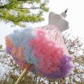 Wedding dress Elastic Waist Puffy Tulle Petticoat Rainbow Cloud Short Tutu Skirt Ballet Dance Pettiskirts Lolita Underskirt