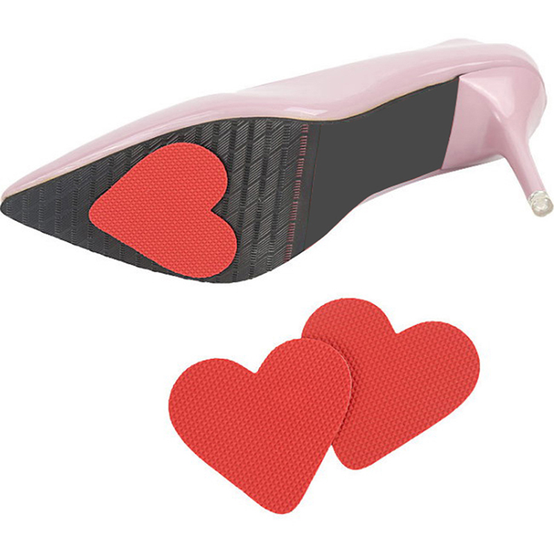 2PCS/ Pair Durable Heart shape Non Slip Sticker Insoles Cushion Vinyl Resin Self-Adhesive Anti Slip Sole Shoe Protector Pads