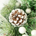 Round Wreath Christmas Artificial Pine Needle Ginkgo Nut Garland Shop Window Party Wall Hanging Ornament Home Decoration Crafts