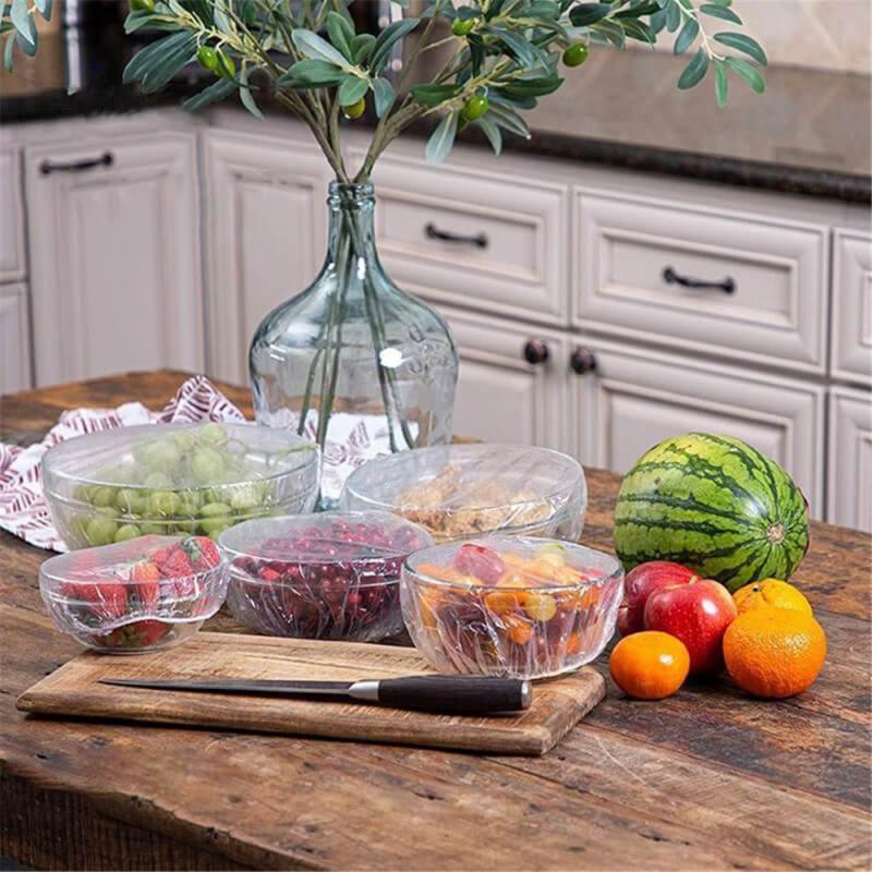 100pcs Reusable Bowl Covers with Elastic Non-toxic Food Cover Fruit Bowls Cover Keeping Fresh Kitchen Food Storage Bags