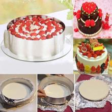 6-12 Inch Adjustable Stainless Steel Dessert Cake Mold Circle Baking Round Mousse Ring Mould Kitchen Decorating Tool