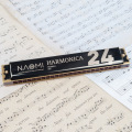 NAOMI 24 Holes Tremolo Harmonica Key of C Stainless Steel Mouth Organ Harmonicas with Case Wind Instrument Accessories