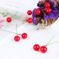 50/100Pcs Artificial Berry Vivid Red Holly Berry Berries Home Garland Simulation Plant Wedding Garden Decoration freeshipping