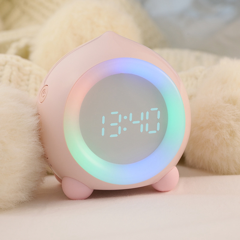 Wake Up Light Kids Smart Alarm Clock Bluetooth Function 7 Colors Changing Bedroom Led Digital Display Table Clock