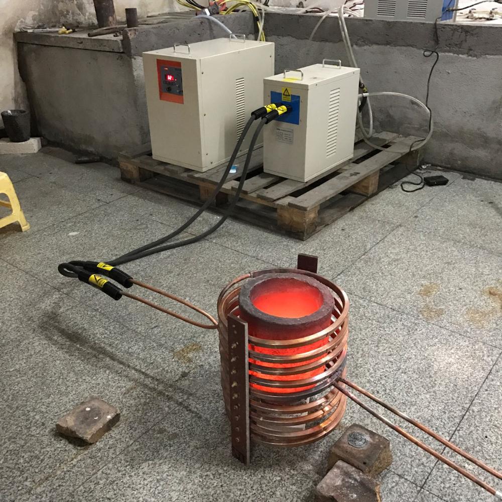 25KW small induction melting furnace for smelting iron, steel scraps, gold ,aluminum and platinum