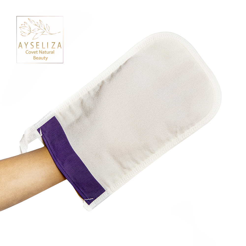 Premium Cross-Stitched %100 Viscose Turkish Bath Glove Made From Natural Plant Fibers For Silky Skin Exfoliating Purifying Body