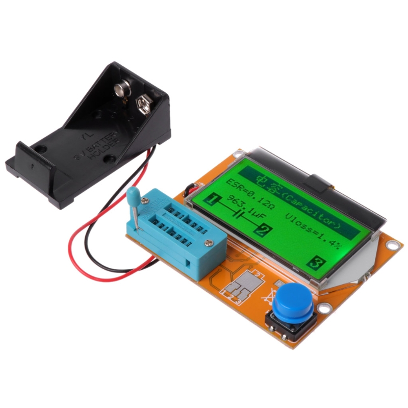 9V LCD Digital Transistor Tester LCR-T4 ESR Meter 12864 Backlight Capacitance Tool