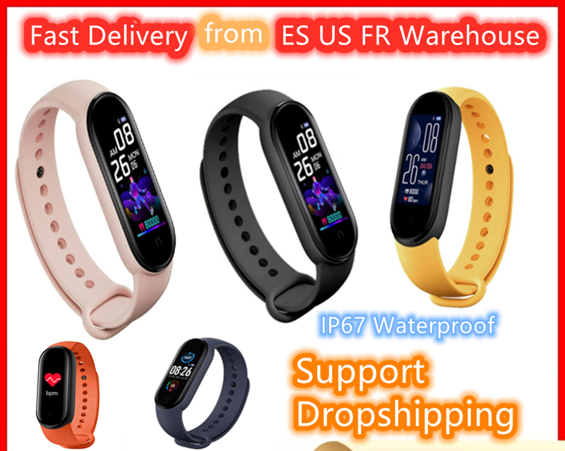 M5 Smart Bracelet IP67 Waterproof Wristwatch Portable Smart Band Pedometer Bluetooth Heart rate Monitor Sport Fitness Tracker