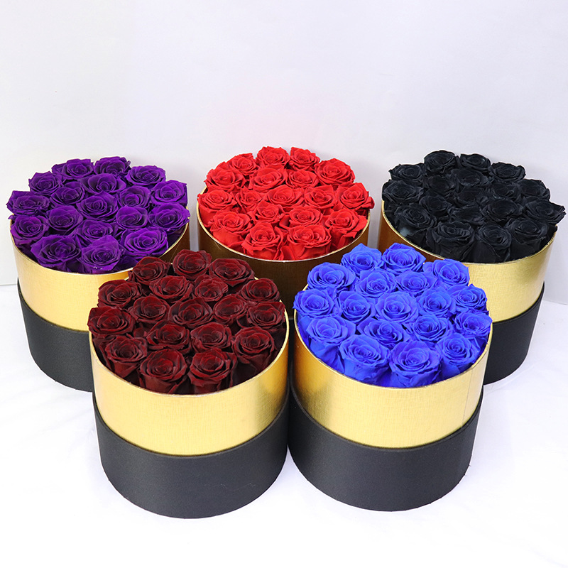 Eternal Rose in Box Preserved Real Rose Flowers with Box Set The Best Mother's Day Gift Romantic Valentines Artificial Flowers