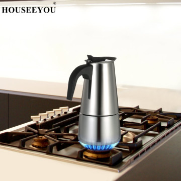 450ml 9 Cup Stainless Steel Italian Espresso Percolator Coffee Stovetop Maker Mocha Pot for Use on Gas or Electric Stove