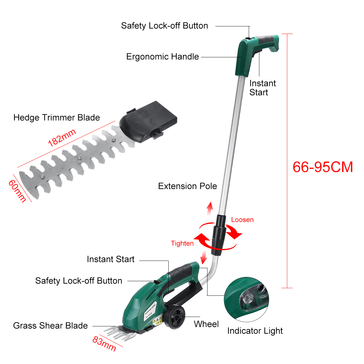 3 in 1 7.2V Electric Trimmer Lithium-ion Cordless Garden Tools Pruning Shears Hedge Trimmer Rechargeable Hedge Trimmers