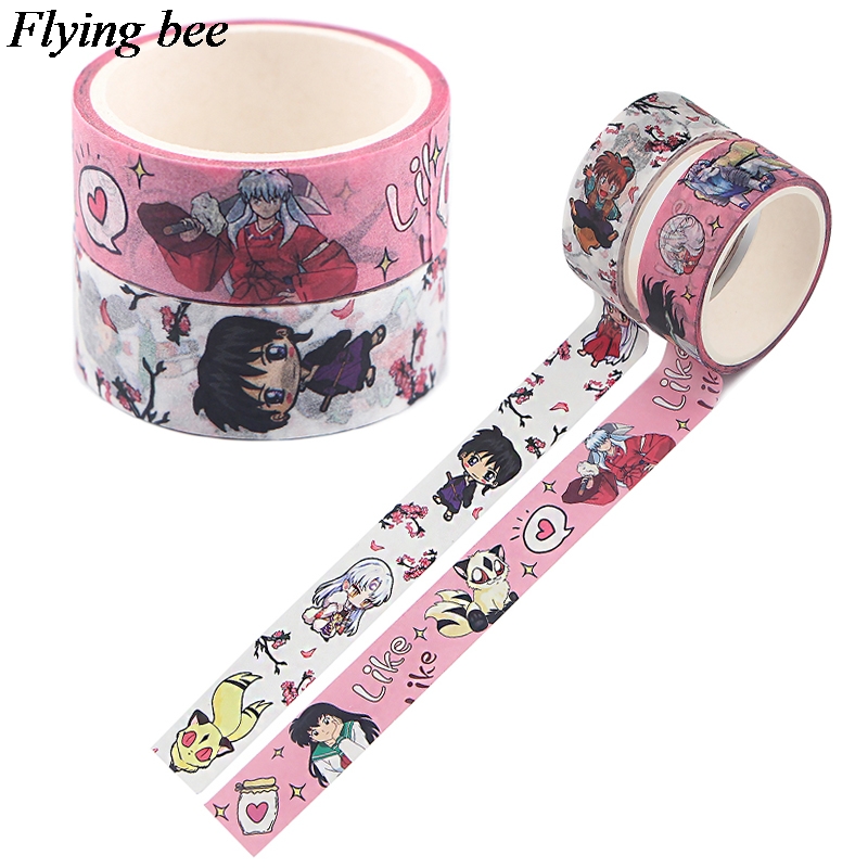 Flyingbee 15mmX5m Washi Tape Decorative Adhesive Tape Anime Tapes For Sticker Scrapbooking DIY Stationery Tape X1031
