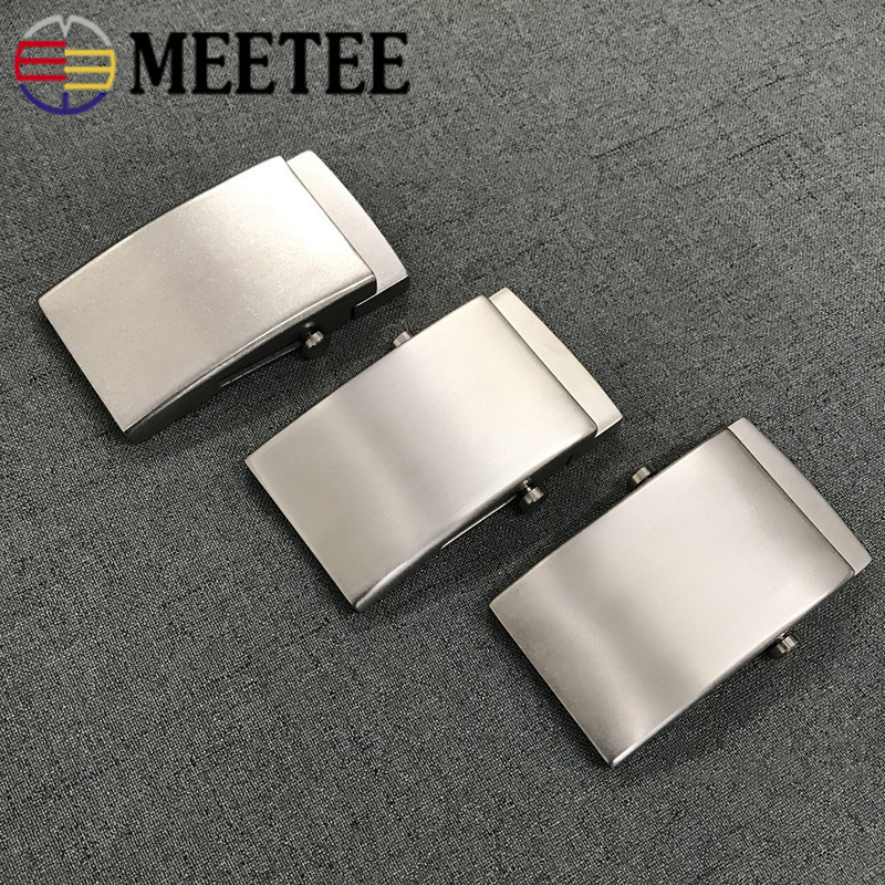 Meetee 1pc 35/38mm Pure Titanium Belt Buckles Anti-allergy Toothless Roller Automatic Buckle Belts Head Clasp DIY Leather Craft