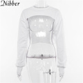 Nibber Fashion Sexy hollow Sweatshirt Women 2019 O-Neck Solid Crop tops Hoodie Long Sleeve street Casual Sweatshirt Tops mujer