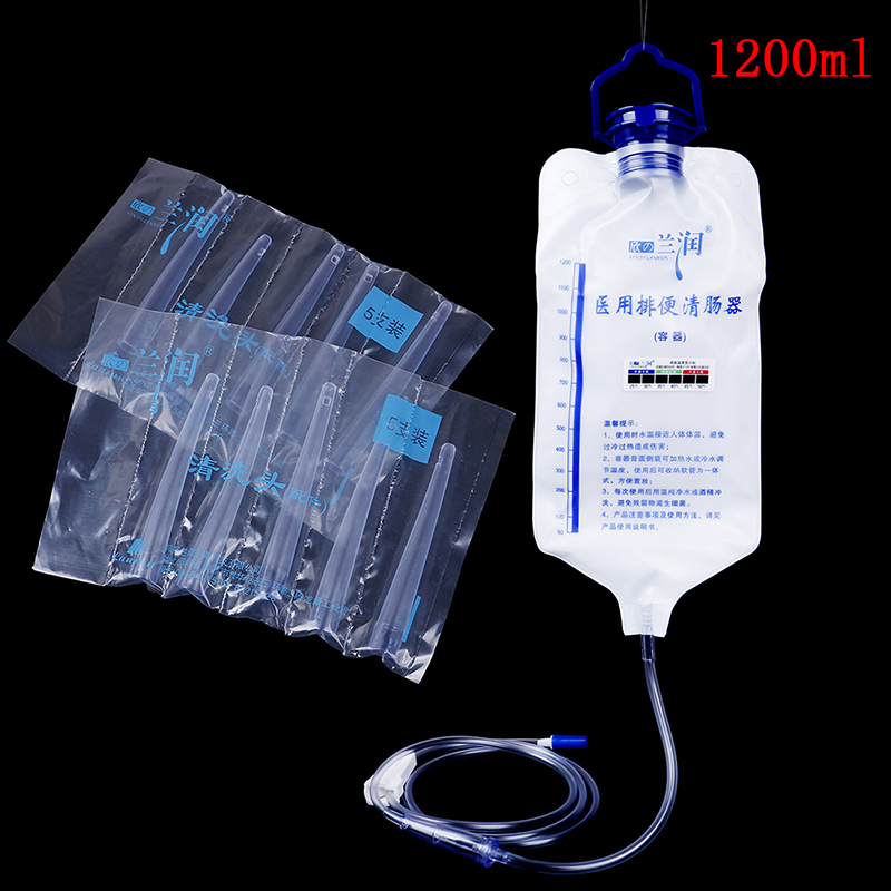 Constipation Anal Vagina Cleaner Vaginal Washing Douche Kit Medical Enema Bag Anal Shower Clean Intestine Colonic Flusher 1200ML