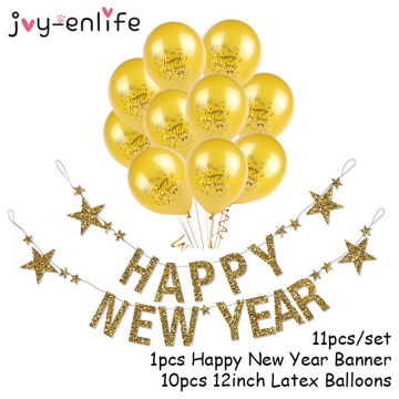 1set Happy New Year Banner and Balloons 2020 Photo Frame New Year Eve Party Decoration Natal Noel Merry Christmas Decor Supplies