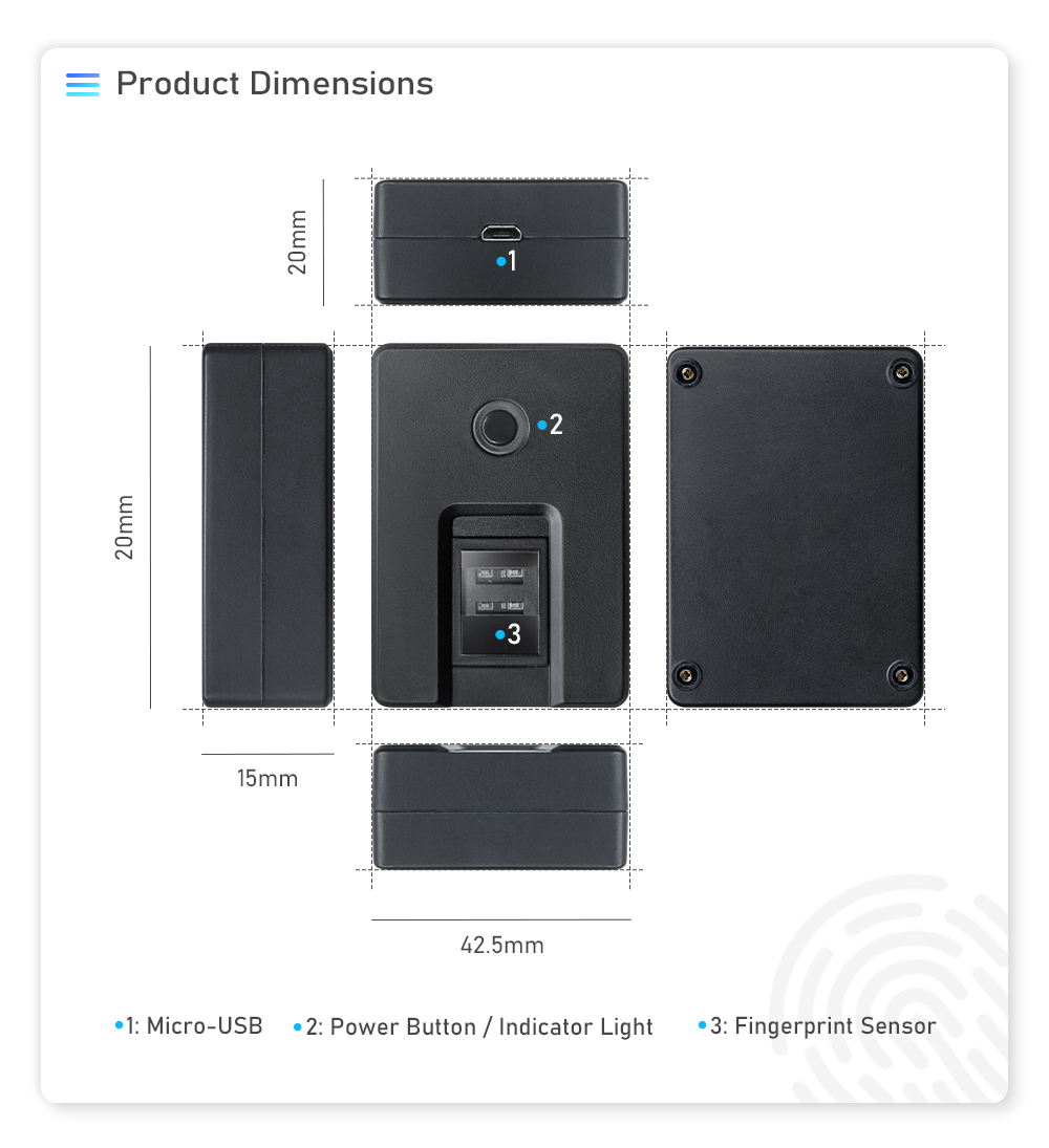 Mini Optical Fingerprint Scanner Device