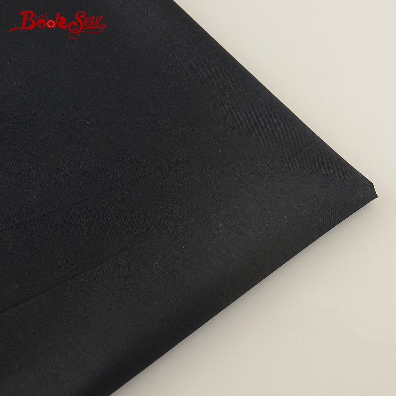 Booksew 100% Cotton Fabric Meters Black Color Home Textile Material Sewing Cloth Telas DIY For Patchwork Quilts Dress Tissus