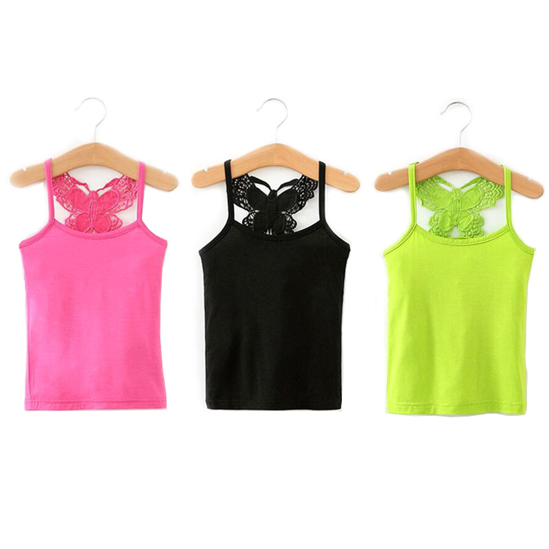 Summer Kids Underwear Vest Model Tops For Girls Candy Color Girl Tank Tops Teenager Undershirt Baby Camisole Clothing 6 8 10