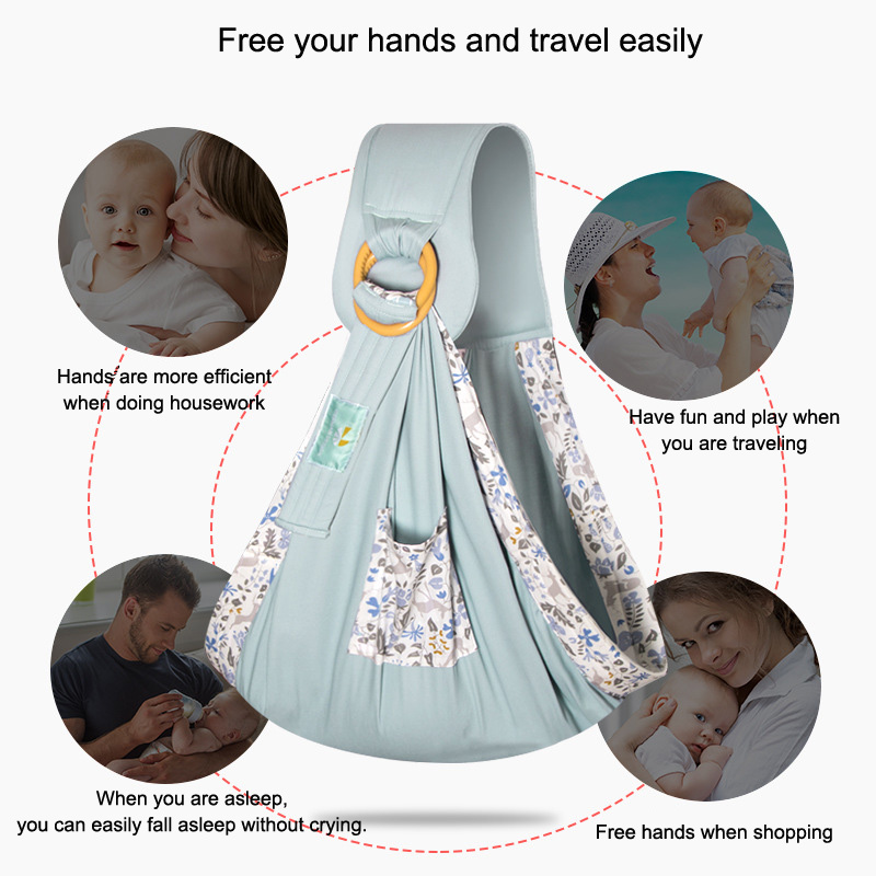SeckinDogan Baby Carriers Cotton Wrap Sling Carrier Newborn Safety Ring Kerchief Baby Carrier Comfortable Infant Kangaroo Bag