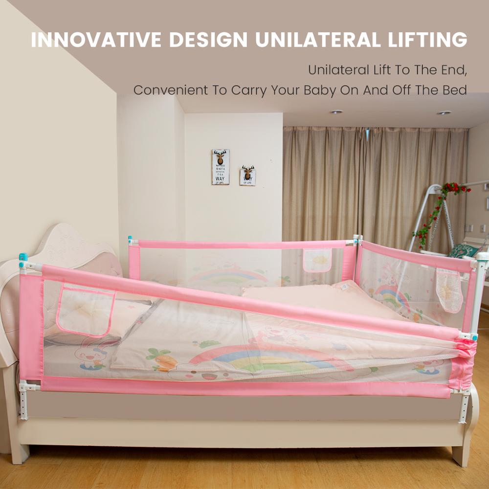 Baby Safety Barrier For Bed Adjustable Crib Rail Bed Child Safety Fence For Beds Foldable Playpen Bed Limiter Protective Barrier