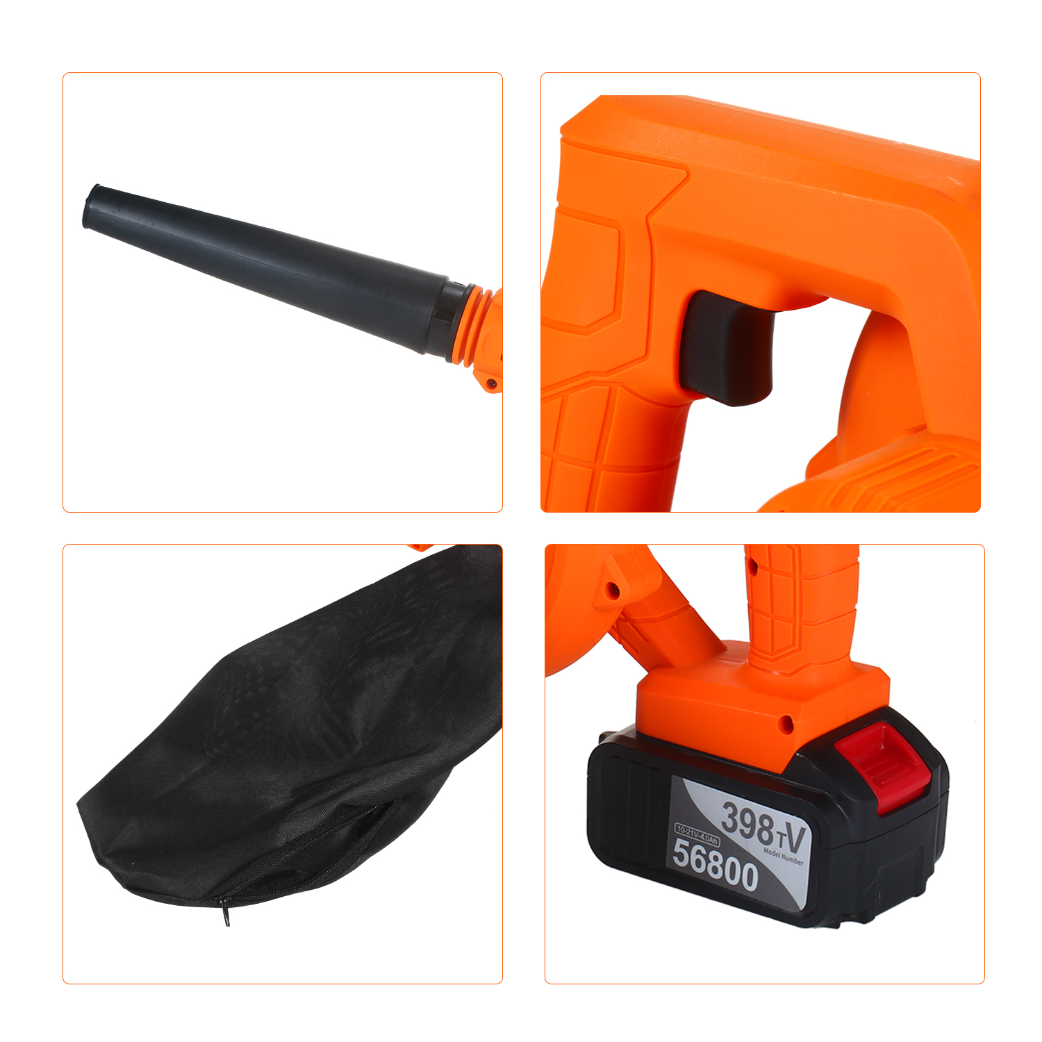 Cordless Leaf Blower Vacuum 21V 4.0 Ah Lithium Battery Powered Electric 2 in 1 Sweeper & Vacuum for Clearing Dust Leaf Snow