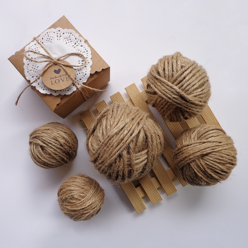 30m/Roll Natural Hemp String Gift Hang Tag Label Rope Craft Cord Twine Wedding Party Woven Decorative Jute String DIY Hemp Rope