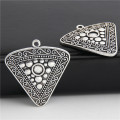 5pcs Silver Color Lovely Triangle Charms For Women Pendant Making Jewelry Earing Accessories Handmade Crafts 35x37mm A3022