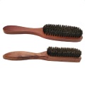 Natural Bristle Beard Brush Men Mustache Brush Comb Solid Curved Wood Handle