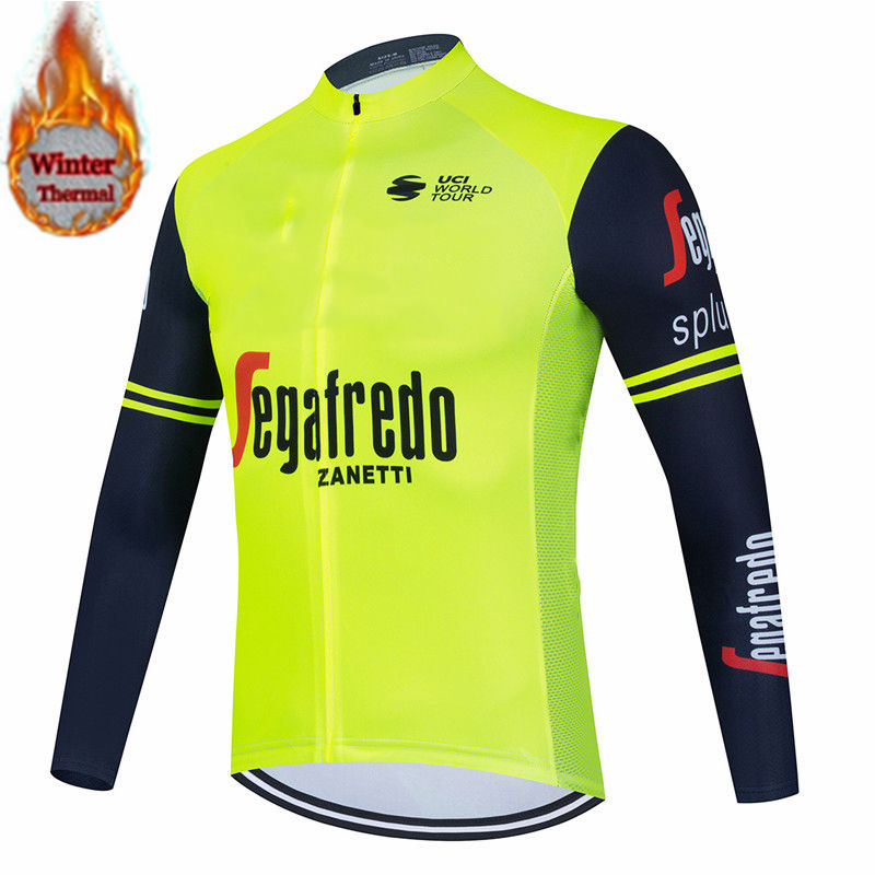 Segafredo 2021 Winter Fleece Pro Cycling Jersey Set Mountian Bicycle Clothes Wear Ropa Ciclismo Racing Bike Clothing Cycling Set
