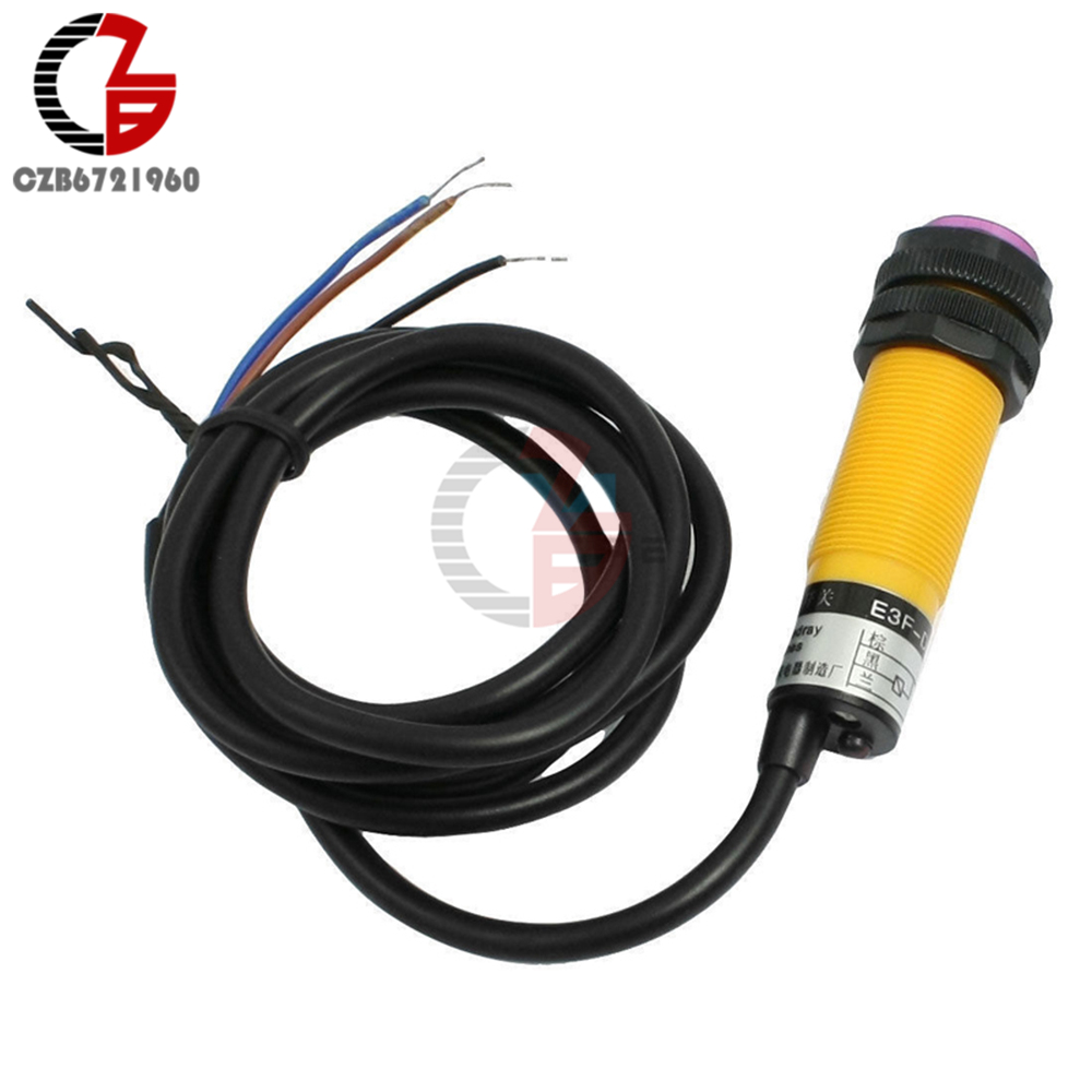 DC 6-36V E3F-DS30C4 Photoswitch Photoelectric Switch Optoelectronic Sensor Switch NPN NO Infrared Detector 120cm Length