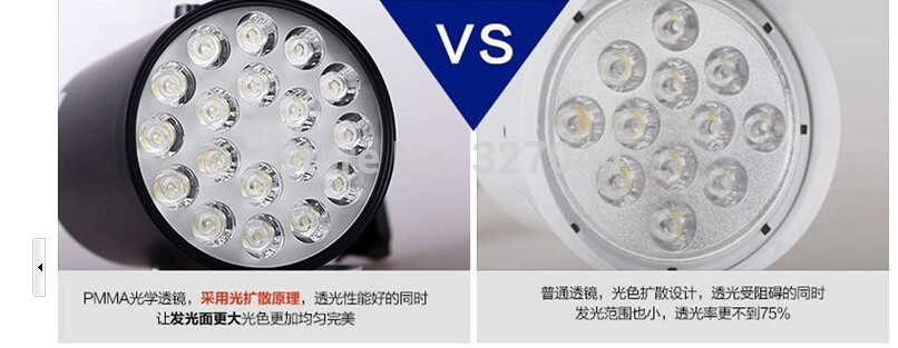 1pcs 12W high power led track light stand lamp commercial lighting 12*2w led track spotlight