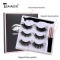 Magnetic Eyelashes 3Pairs 3D Mink False Eyelashes Long-lasting Magnetic Eyeliner Eye Lashes Makeup Tool Kits Cosmetics TSLM1