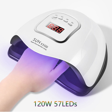 120W UV LED Nail Lamp Nail Dryer 57 LEDs Lamp Quick Drying Nail Gel Polish Manicure Pedicure Professional Nail Salon Lamp Dryer