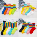2020 New Women Socks Fashion Cotton Socks Rainbow Series Suitable for Girls Students Socks Women