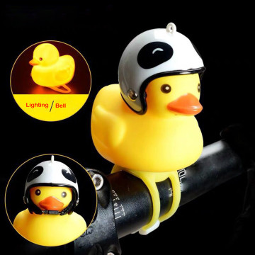 New Cartoon Yellow Silica Gel Little Duck Shape Bicycle Bells Shining Mountain Bike Handlebar Duck Head Lighted Accessories L622