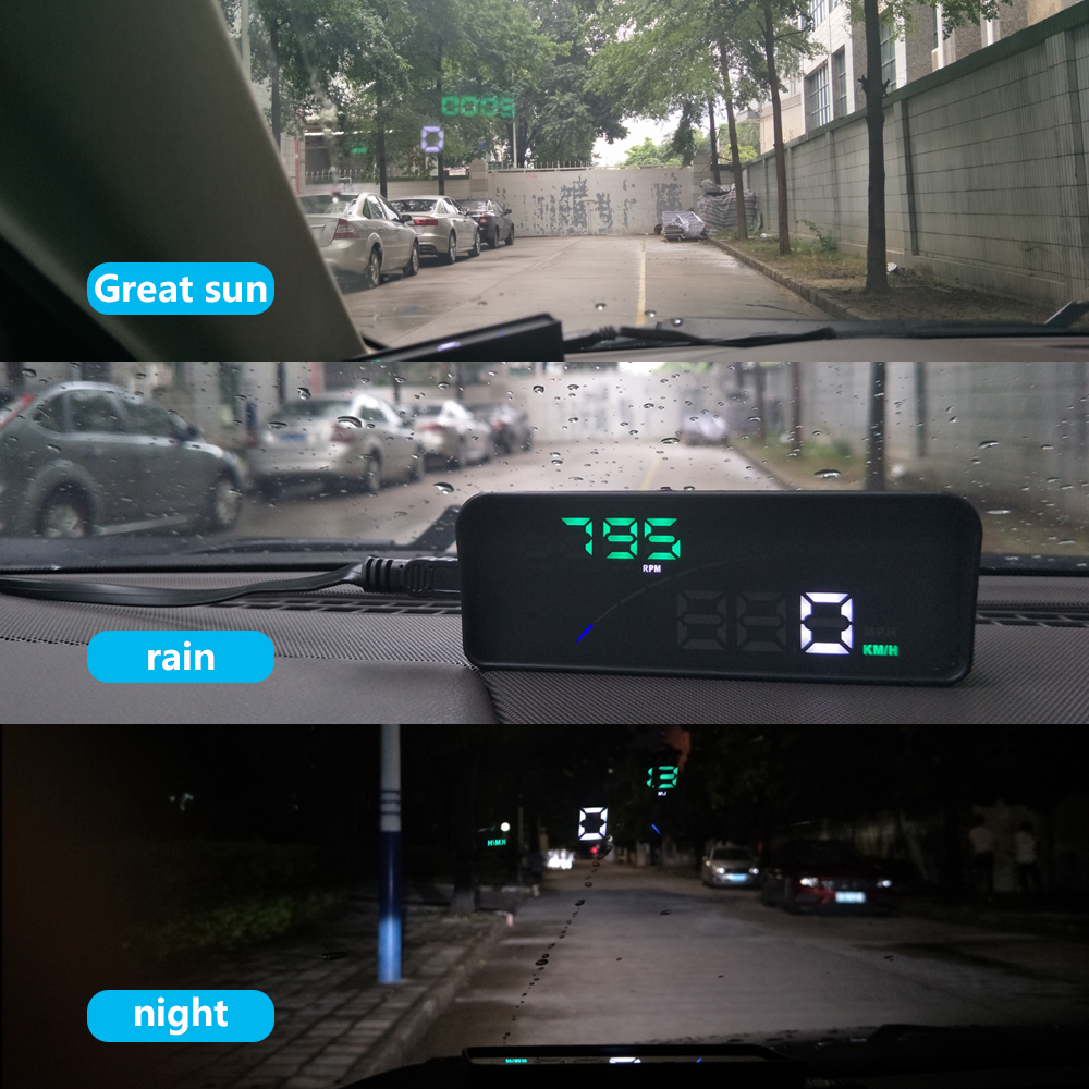 P9 OBD2 HUD Car Head Up Display Digital Meter Display Over Speed Warning Alarm Water Temperature Voltage alarm car electronics