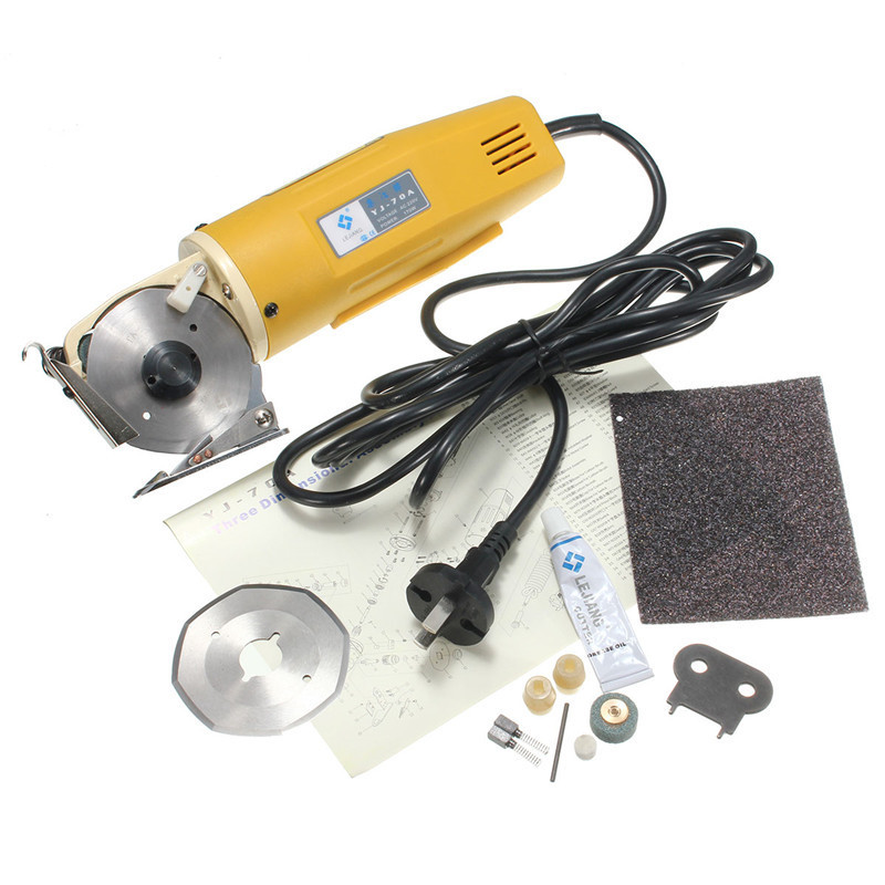 170W 220V 70mm Rotary Blade Electric Saw Shear Textile Cutter Cutting Machine Kit Scissor Tool For Clothes Leather Fabric