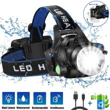 LEADLY Headlamp Flashlight USB Rechargeable Led Head Lamp Hand Sweep Waterproof T6 Headlight For Camping Hiking Outdoors Hunting