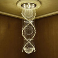 Modern Double Spiral Crystal Chandelier Superdense K9 Crystal Electric Lamp Devices Hotel Villa Crystal Ladder Chandelier