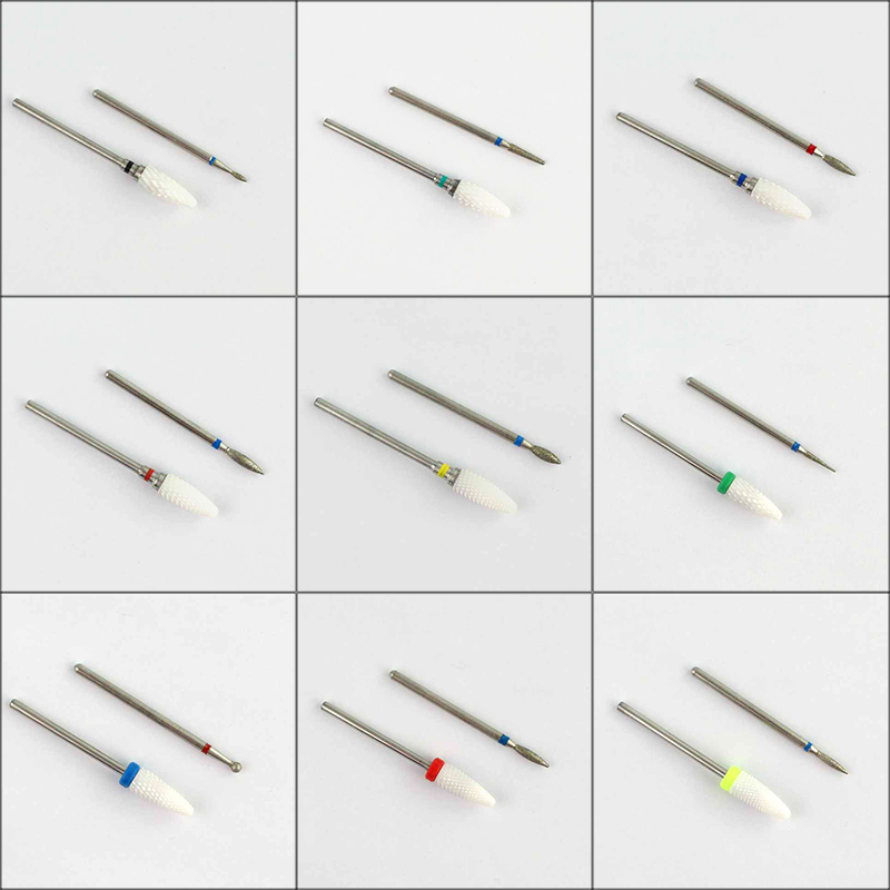 2pcs Nail Drill Bit Diamond Milling Cutters for Manicure Ceramic Rotary Files Bits Electric Pedicure Burr Cuticle Remove Tools