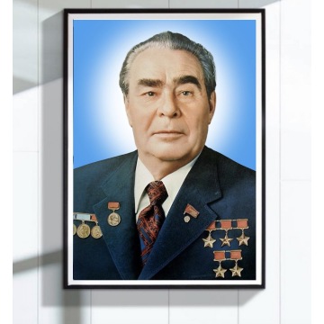 Leonid ilyich brezhnev CPSU Portrait Soviet Union Leader Painting Decorative Wall Canvas Sticker Posters Decor Gift