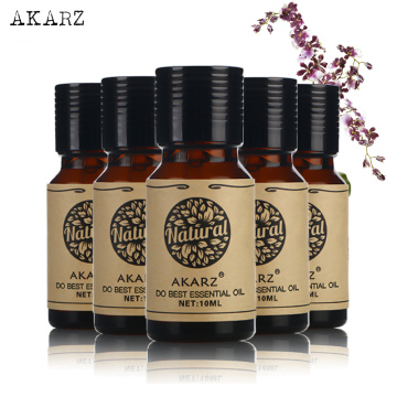 AKARZ Famous brand Patchouli Peppermint Lotus Ylang Ylang Clary Sage essential oil Aromatherapy Massage Bath skin care 10ml*5