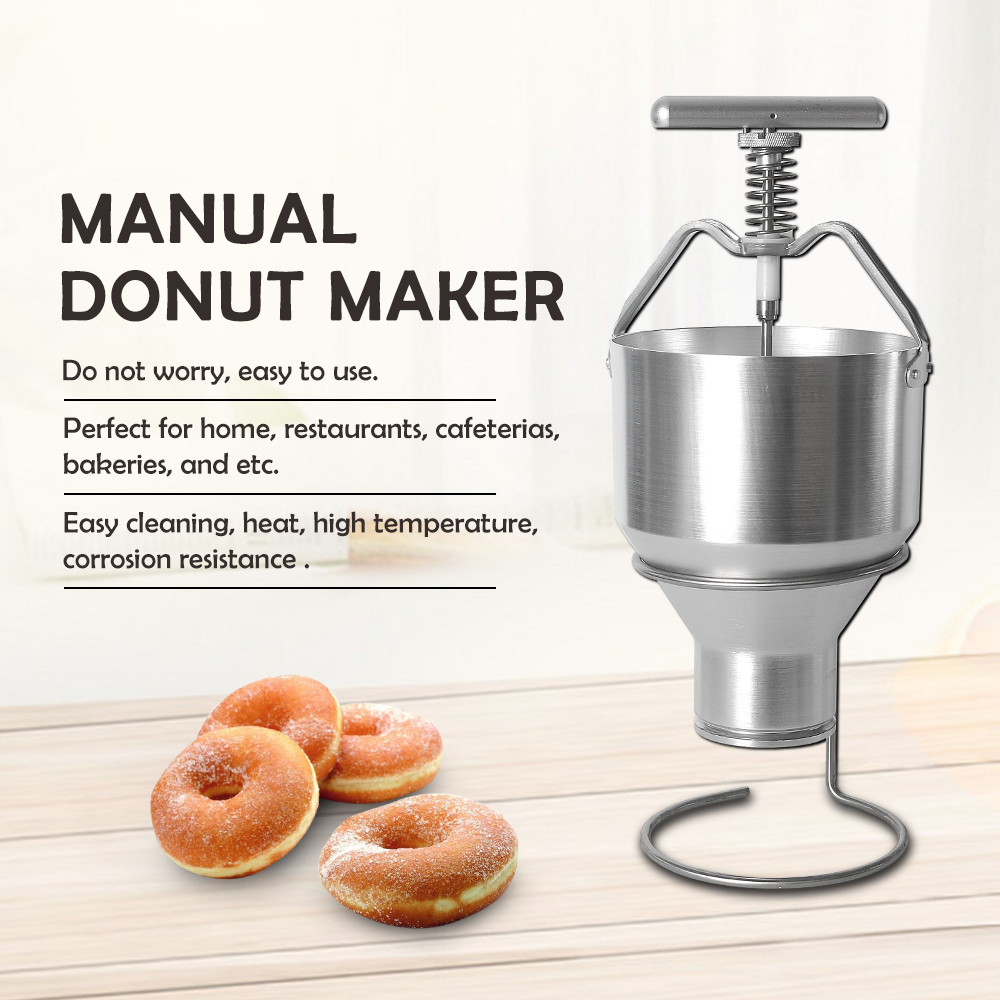 ITOP Stainless Steel 2.5L Donut Maker Waffle Dispenser Donut Mould Snack Machine Manual Food Processor Adjustment Size