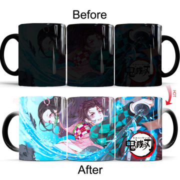 Demon Slayer Heat Temperature Sensitive Coffee Mug Color Changing Cartoon Anime Mug Creative Tea Milk Ceramic Cups