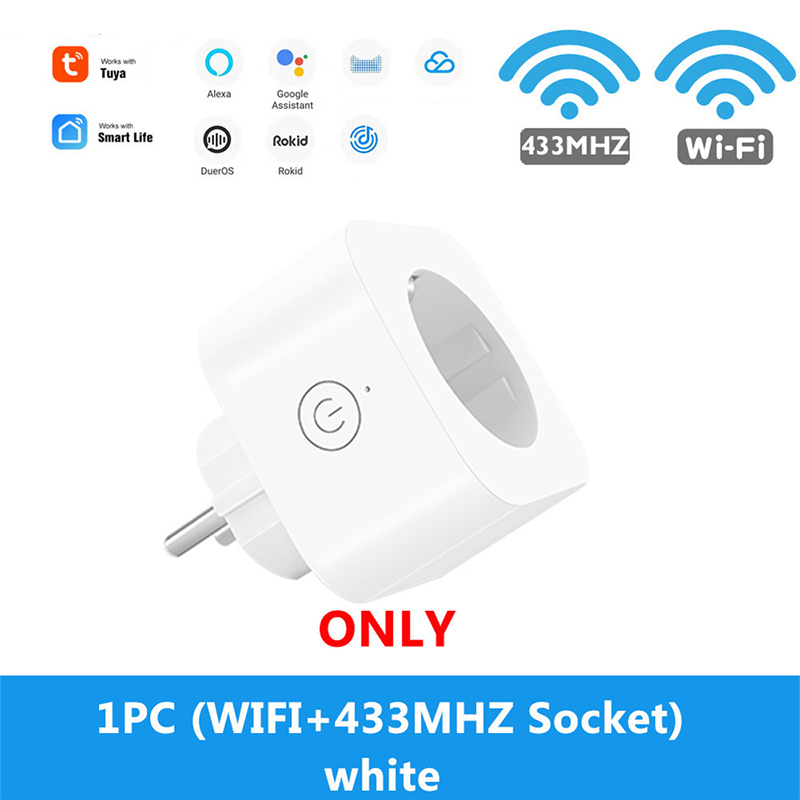 WIFI Wireless Remote Socket Smart Timer Plug Voice Control EU Home Fire Retardant PC Smart Power Socket Alexa remote control EU