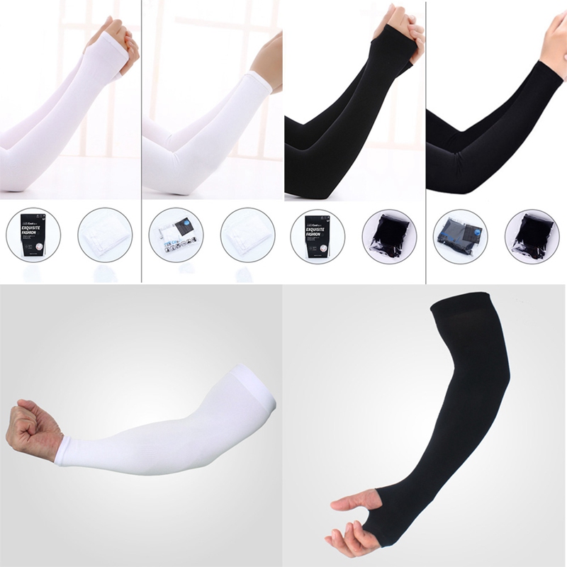1 Pair Men Women Cycling Arm Sleeve Running Bicycle Cycling Sun Protection Knitting Cuff Cover Protective Anti-sweat Arm Warmers