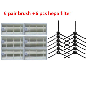 6* Robot Side Brush and 6* HEPA filter for KITFORT KT-518 kt 518 Robotic Vacuum Cleaner