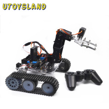 Hot Sale DIY Programmable Tank 4DOF Metal Mechanical Arm Robot Kit (Without Battery) Model Educational Toy Gift For Kid Adult